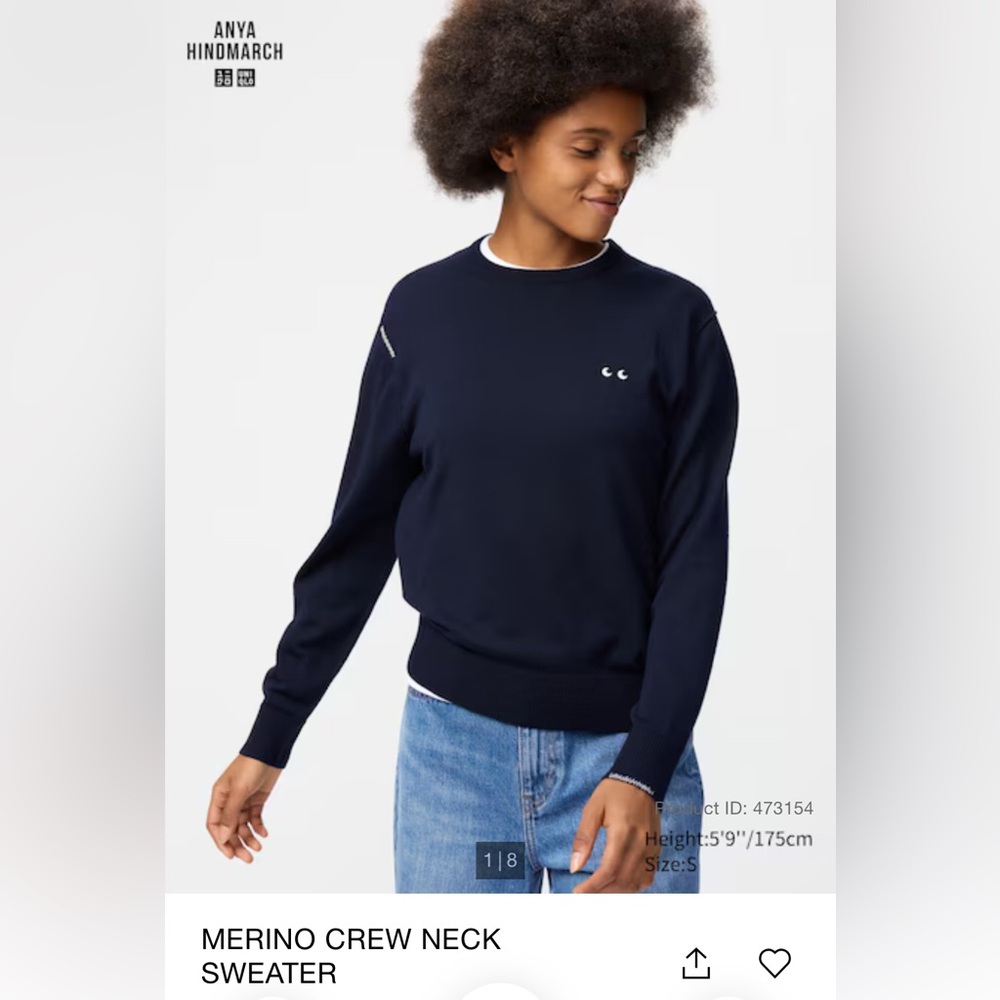 Anya Hindmarch x Uniqlo merino crewneck - XL Navy